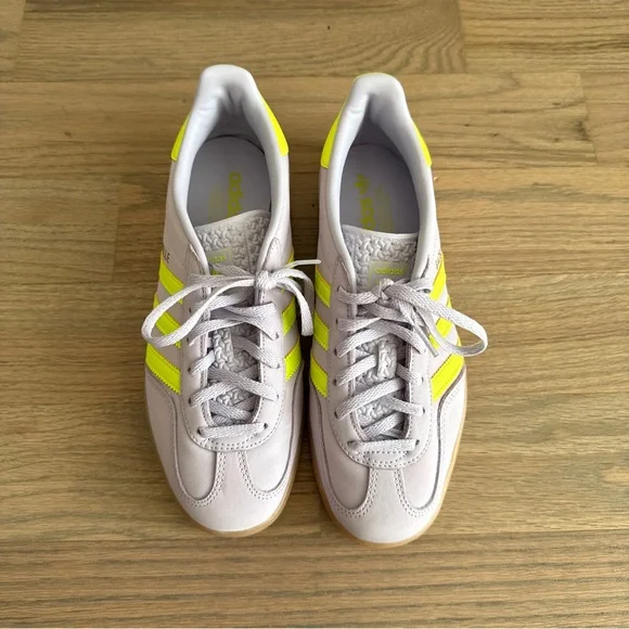 Adidas Gazelle Lilac Neon Yellow Sneakers 8 - Picture 4 of 10